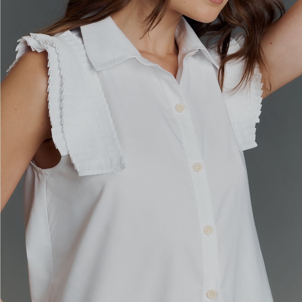 Anthropologie NWT Pleated Sleeveless Blouse - Picture 4 of 5